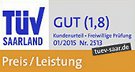 TÜV Saarland - Note 1,8 (gut) - Kundenurteil - freiwillige Prüfung - 01/2015 - Nr. 2513 - Preis/Leistung